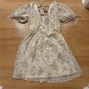 Sienna Sky Cream and Brown Floral Dress